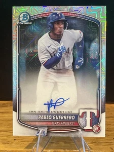2025 BOWMAN MEGA BOX PABLO GUERRERO MOJO REFRACTOR AUTOGRAPH TEXAS RANGERS - Picture 1 of 2