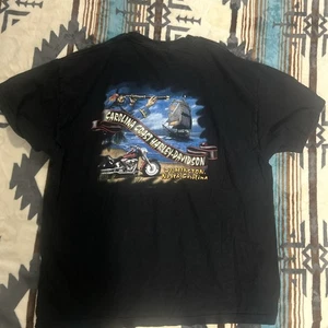 T-shirt uomo vintage Harley Davidson nera XL Wilmington NC motociclista moto USA Fs - Foto 1 di 20