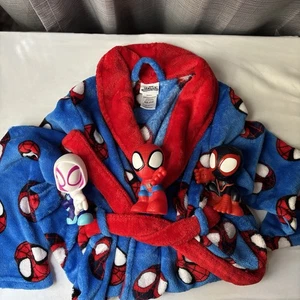 MARVEL Spidey & His Amazing Friends Bundle Plush Robe Size 4T/5T + 3 Water Toys - Picture 1 of 5