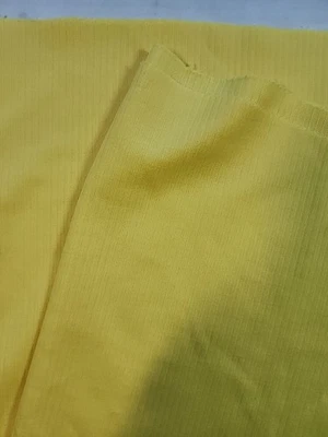 Retro 70s Yellow Ribbed Double Knit Craft Fabric 36w" X 1.6yds Sewing Quilt Vtg - Image 1 of 4
