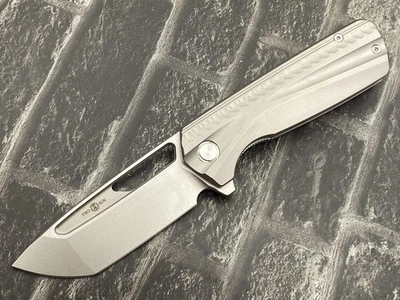 TwoSun TS490-14C28N-Sand Folding Knife 14C28N Blade Titanium Handle Pokcet Knife - Image 1 of 4