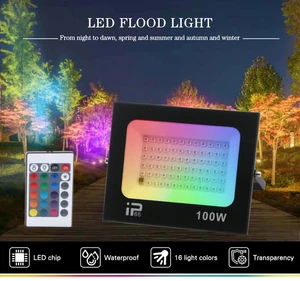 Luce di inondazione RGB con telecomando paesaggio decorativo cablato illuminazione giardino - Foto 1 di 3