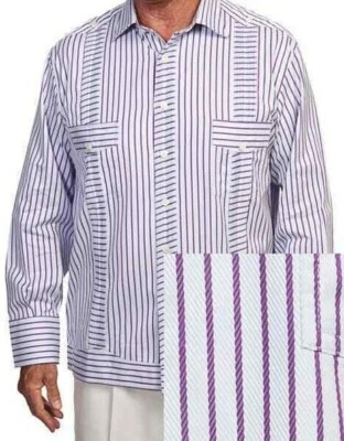 Rocky Patel Periwinkle в полоску Guayabera платье рубашка - размер XXL - Изображение 1 из 2