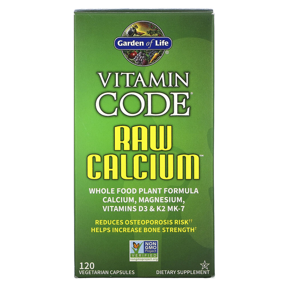 2 X Garden of Life, Vitamin Code, RAW Calcium, 120 Vegetarian Capsules