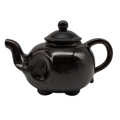 Théière éléphant en céramique - Couleur wengé noir - En bon état - Photo 1/4