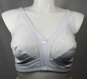 Plus Size Bra No Push UP Non-padded Wirefree Full Coverage Lace Trim 40C - Picture 1 of 9