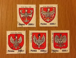 Complete Poland / Polska used stamp set: 1992 History of the White Eagle - Picture 1 of 1