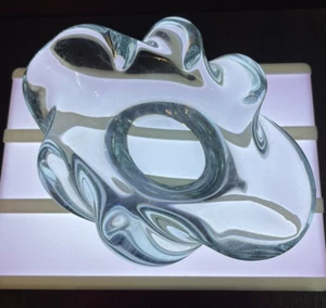 Daum Nancy France Crystal 1950 Bowl Art Glass Pale Blue 6.75"x3" EUC - Picture 1 of 9