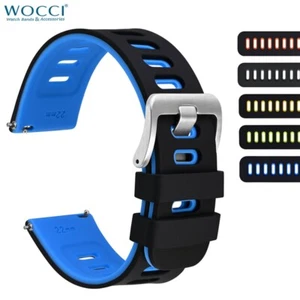 Bandas de reloj de silicona WOCCI 18 mm 20 mm 22 mm para hombre mujer negro gris azul naranja - Imagen 1 de 52