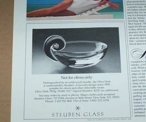 1985 print ad - Steuben glassware olives dish Corning Glass Works advertising - Picture 1 of 1