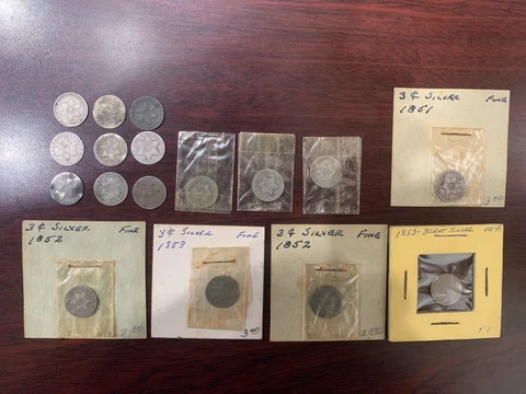 Lot of (17) Three Cent Silver Coins ESTATE FIND 1851-1861 Cover