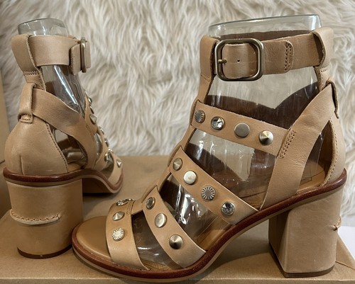 SANDALI DONNA UGG MACAYLA BORCHIATI BLING LATTE PELLE GLADIATORE TACCO MISURA 9 5