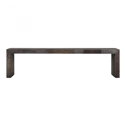 Moe's Home Collection Vintage 18" Large Wood Dining Bench in Gray Cover