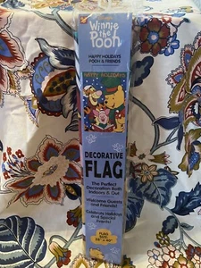 Winne the Pooh Disney Christmas/Holiday Flag NOS 2000 Tigger Piglet Vintage - Bild 1 von 6