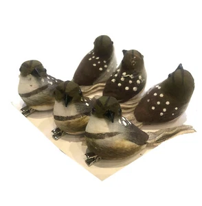 Conjunto de 6 piezas de decoración navideña con clip para adorno de pájaro - Imagen 1 de 6