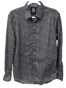 Engish Laundry Floral Button-Up Long Sleeve Dress Shirt Black & White: Mens MED - Picture 1 of 9