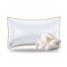 Royal Therapy King White Goose Feathers and Down Pillow, Premium White Bed Sl...