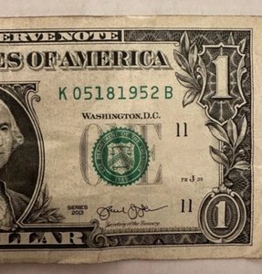 May 18, 1952 Birthday Date Note One Dollar Bill K05181952B Series 2013 - Picture 1 of 3