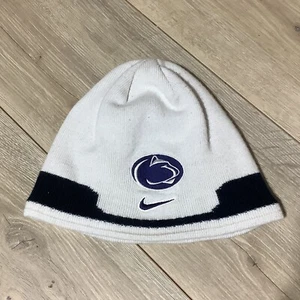 Vintage Nike Penn State Nittany Lions Beanie Cap Winter Hat One Size White out - Picture 1 of 4