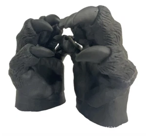 Black Bear Claws Gloves Cosplay Latex Gorilla Monster Halloween Fancy Dress Claw - Picture 1 of 3