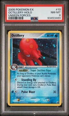PSA 8 Octillery Holo 10 2005 Pokemon Ex Unseen Force Card 93453469 - Image 1 of 2