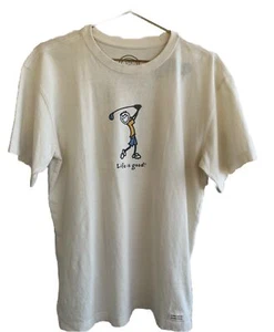 Life is Good Crusher Tee Go Long Golf Grafik T-Shirt Elfenbein Knochen - Herren Medium Neu mit Etikett - Bild 1 von 4