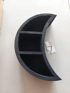 Small black Wooden Crescent Moon Shelf for Crystals and Essential Oils, Gothic - Picture 1 of 2