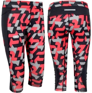 Puma Girls 3/4 Tight Sports Legging Track Pants Capri Pants Kids Camo Black/Red - Picture 1 of 9