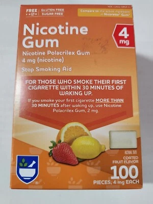 Rite Aid Stop Smoking Aid goma sabor fruta 4 mg 100 quilates caducidad 4/2026 Foto 1 de 2