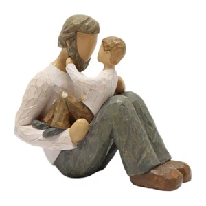 Father And Son Statues Family Figurine Resin Ornament For Home Tabletop Decor - Afbeelding 1 van 8