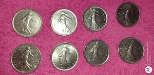 LOT (13) FRANCE 2 FRANCS (8) 5 FRANCS VERY NICE COINS VARIOUS DATES 1970 TO 2000 - Picture 1 of 16