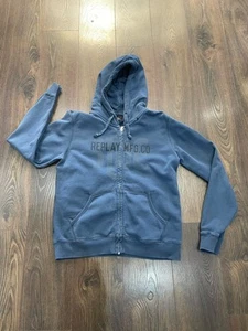 Men Replay full zip hoodie blue size L - Picture 1 of 18