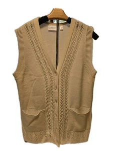 Vintage 90er Jahre Damen Medium Off White Strick Cardigan Pullover Weste Häkel Cottagecore - Bild 1 von 8