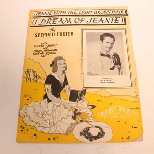 I Dream of Jeanie Piano Voice Sheet Music Stephen Foster 1939 Calumet Folk - Picture 1 of 6