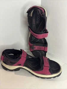 ECCO WOMENS OFFROAD Pink/Black YUCATAN COMFORTABLE SANDALS SIZE 8 EU 39 - Picture 1 of 9