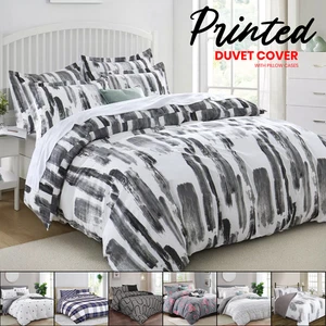 Duvet Cover Bedding Set With Pillow Cases Single Double King Size Quilt Covers - Picture 1 of 165
