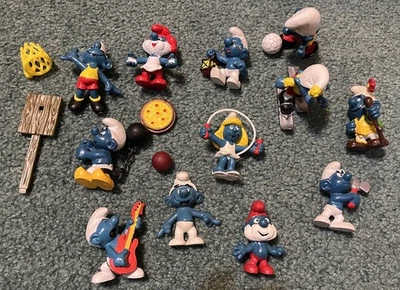 Schleich Smurf Lot of 12 Smurf Figures Vintage Peyo USED, SCUFFED or DAMAGED - Image 1 of 4
