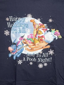 Disney Pooh Tigger Ferkel Eeyore Happy Hoilidays For All Shirt Größe XXL Vintage Neu mit Etikett - Bild 1 von 9