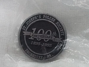 SAINT JOSEPH'S POLISH SOCIETY THORNDIKE MA 1995 ANNIVERSARY 100TH HAT LAPEL PIN - Picture 1 of 7