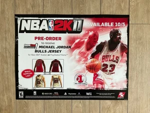 Video Game Store Display Sign NBA 2K11 Michael Jordan Chicago BULLS #23 Promo - Picture 1 of 5