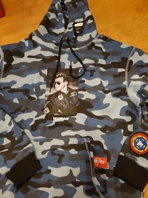 Top Gun Película Hombre de Hielo XL SUDADERAS RARAS SOLO EN ZAPATO PALACIO Camuflaje AZUL  Foto 1 de 4