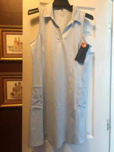 NWT Ladies HIND Powder Blue Sleeveless Golf Tennis Polo Dress M L & XL - Picture 1 of 2