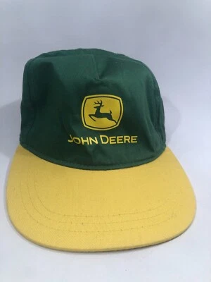 Gorra de camionero John Deere Snapback amarilla y verde con logotipo 100 % algodón nueva sin etiquetas Foto 1 de 4