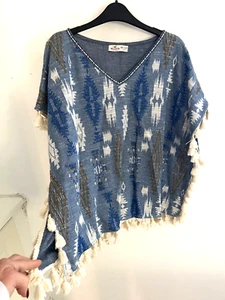 HOLLISTER Knit Poncho Top Jumper Printed One Size - Picture 1 of 8