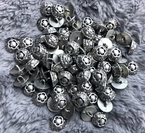 11mm 12mm 15mm Antique Aged Silver Flower Metal Shank Buttons Button MB2 - MB2B - Picture 1 of 1