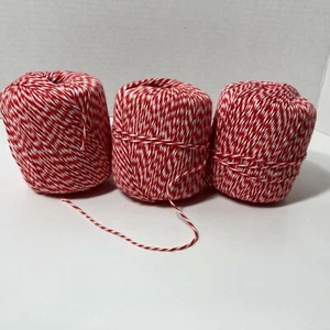 Aunt Lydia's Baker's Cotton Crochet Thread Red & White Christmas 3 Spools - Picture 1 of 12