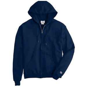 Champion S800 Powerblend Full Zip Hooded Sweatshirt Hoodie Dark Blue Size M - Picture 1 of 6