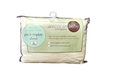 American Baby Company Pack-N-Play Sheet Organic Cotton 27"X39" Fitted NEW - Image 1 of 2
