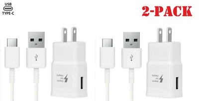 2x Fast Charge USB Wall Charger + Type-C Cable For Samsung Galaxy A20 A30 A50  - Image 1 of 3
