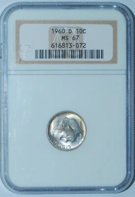 1960 D NGC MS67 Roosevelt Dime - Image 1 of 2